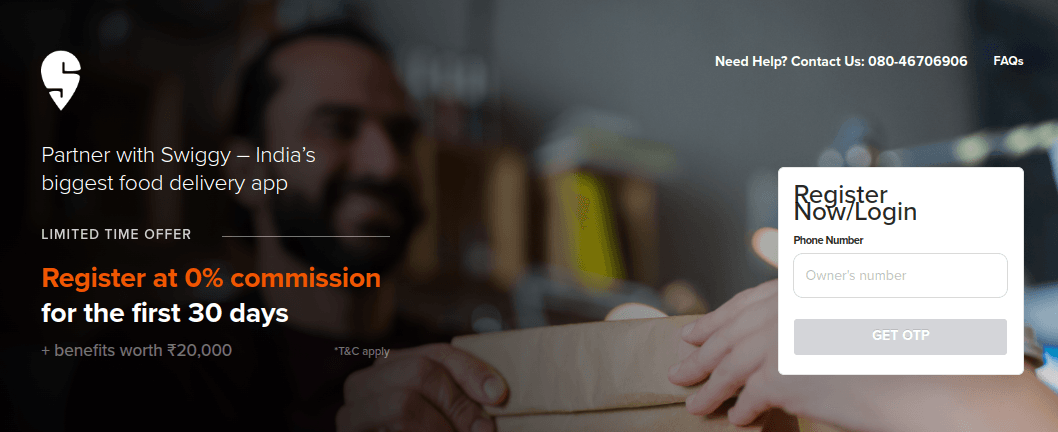 Swiggy Registration Screenshot