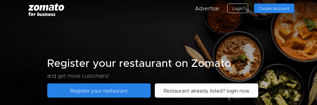 Zomato Registration Screenshot